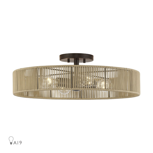 Goldiemesh 4-Light Semi-Flush Mount in English Bronze