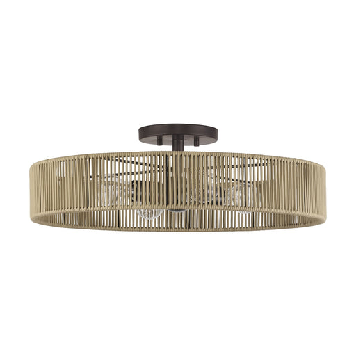Goldiemesh 4-Light Semi-Flush Mount in English Bronze