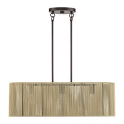 Goldiemesh 30" 3-Light Linear Chandelier in English Bronze