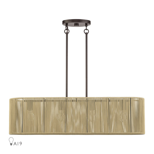 Goldiemesh 36" 4-Light Linear Chandelier in English Bronze