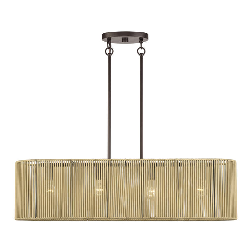 Goldiemesh 36" 4-Light Linear Chandelier in English Bronze