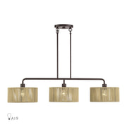 Goldiemesh 46" 3-Light Linear Chandelier in English Bronze
