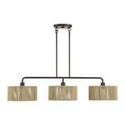 Goldiemesh 46" 3-Light Linear Chandelier in English Bronze