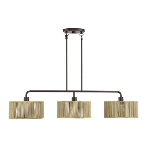 Goldiemesh 46" 3-Light Linear Chandelier in English Bronze
