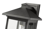Portland 1 Light 9.5" Outdoor Wall Light, 15.75" Tall in Black