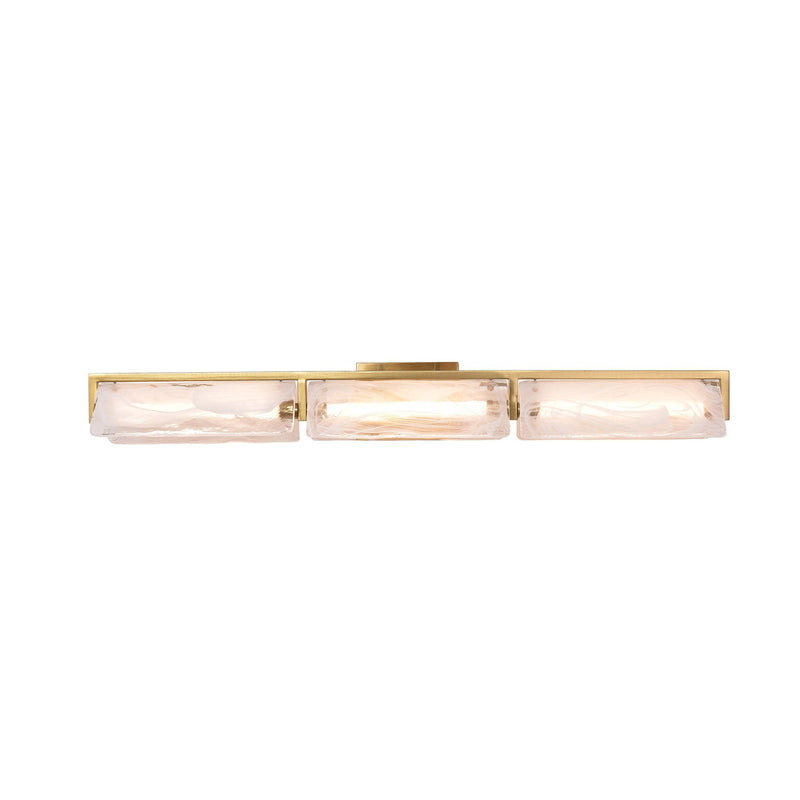 Mingle 3-Light 38" LED Vanity Light in Satin Brass
