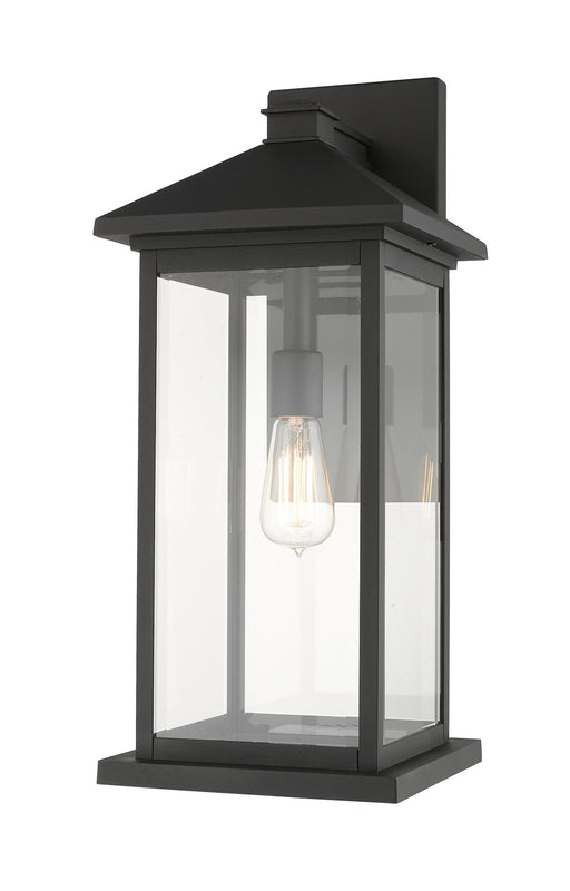 Portland 1 Light 9.5" Outdoor Wall Light, 22" Tall in Black