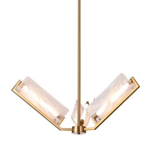 Mingle 3-Light 31.25" LED Chandelier in Satin Brass