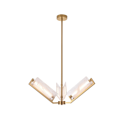 Mingle 3-Light 31.25" LED Chandelier in Satin Brass