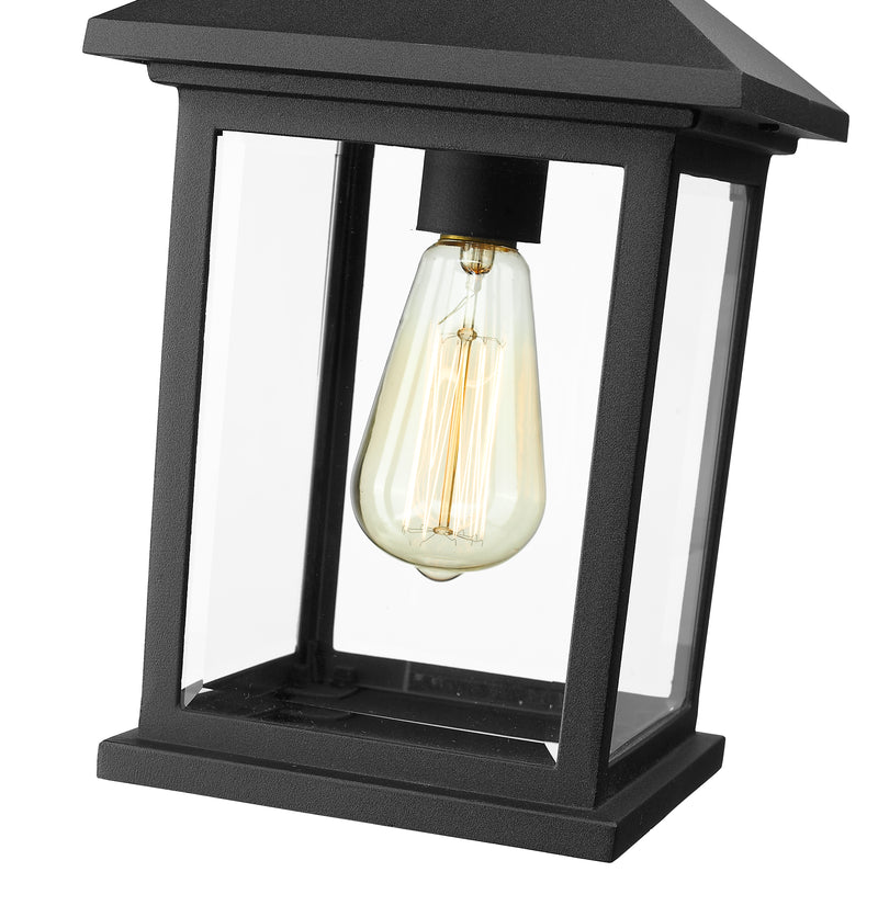 Portland 1 Light 8" Outdoor Chain Mount Ceiling Fixture in Black