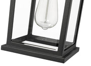 Portland 1 Light 8" Outdoor Wall Light, 14" Tall in Black