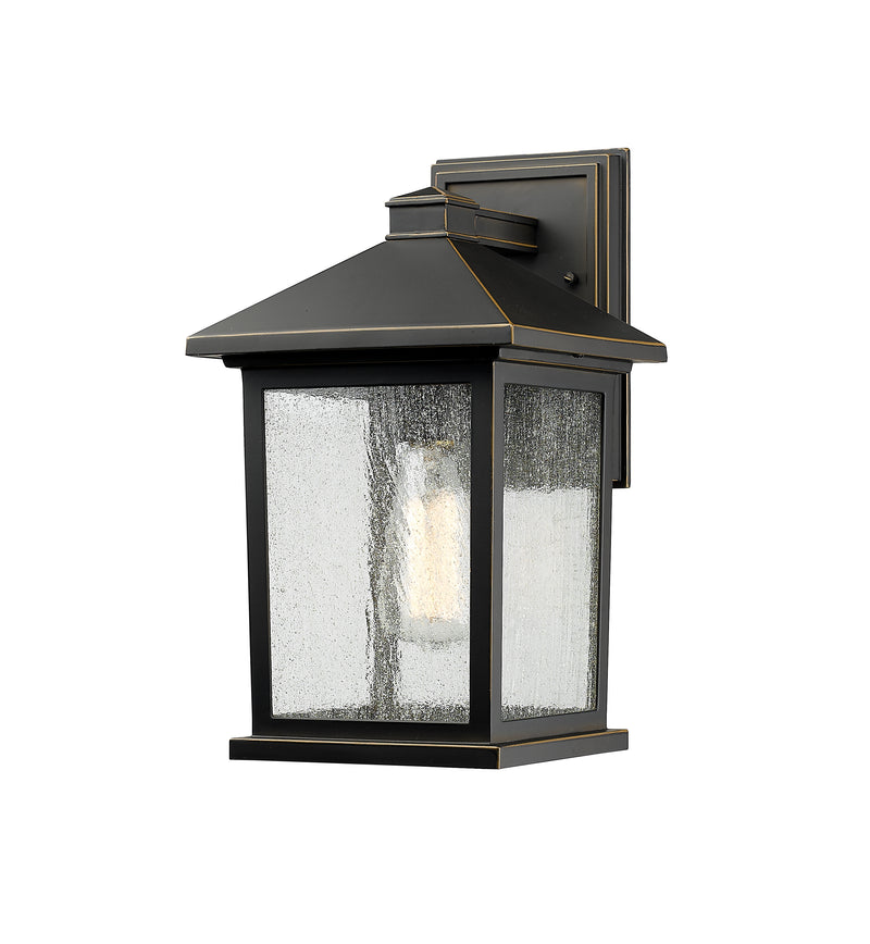 Portland 1 Light 8" Outdoor Wall Light, 14" Tall in Oil Rubbed Bronze