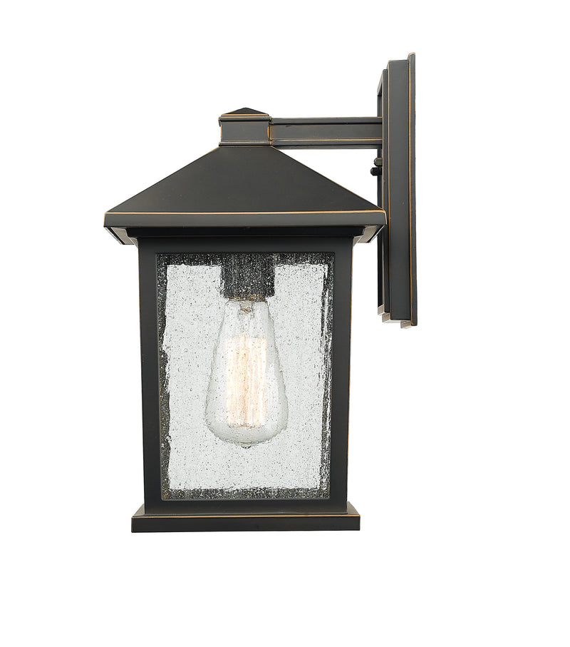Portland 1 Light 8" Outdoor Wall Light, 14" Tall in Oil Rubbed Bronze