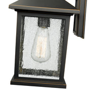 Portland 1 Light 8" Outdoor Wall Light, 14" Tall in Oil Rubbed Bronze
