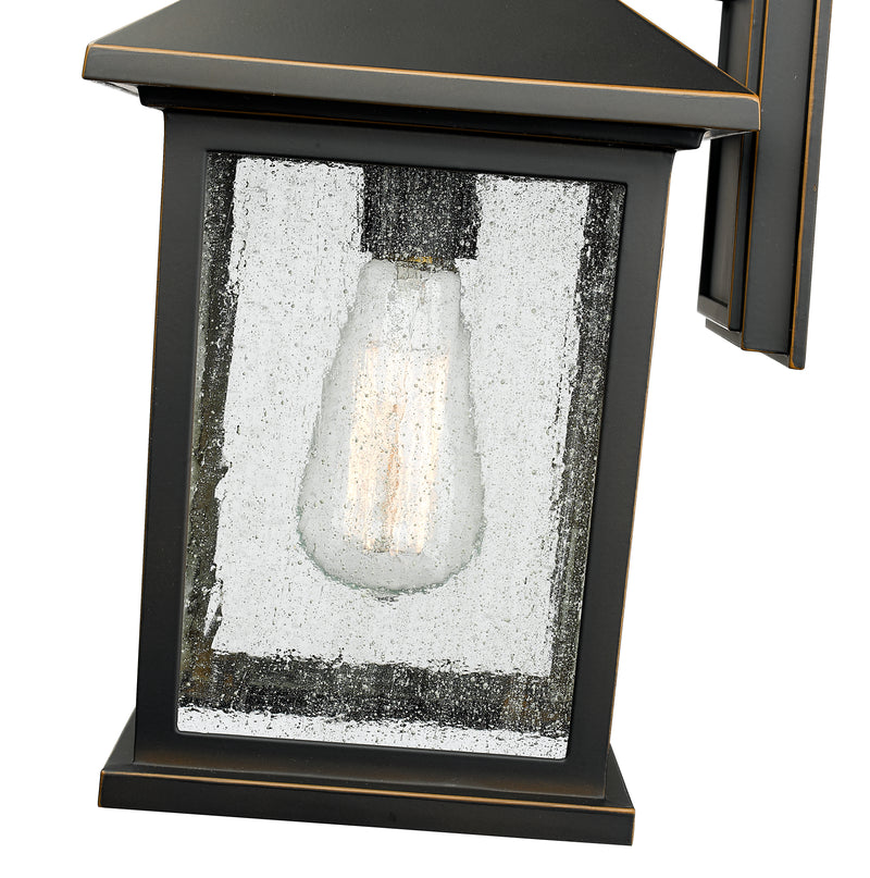 Portland 1 Light 8" Outdoor Wall Light, 14" Tall in Oil Rubbed Bronze