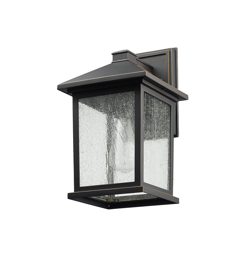 Portland 1 Light 8" Outdoor Wall Light, 14" Tall in Oil Rubbed Bronze