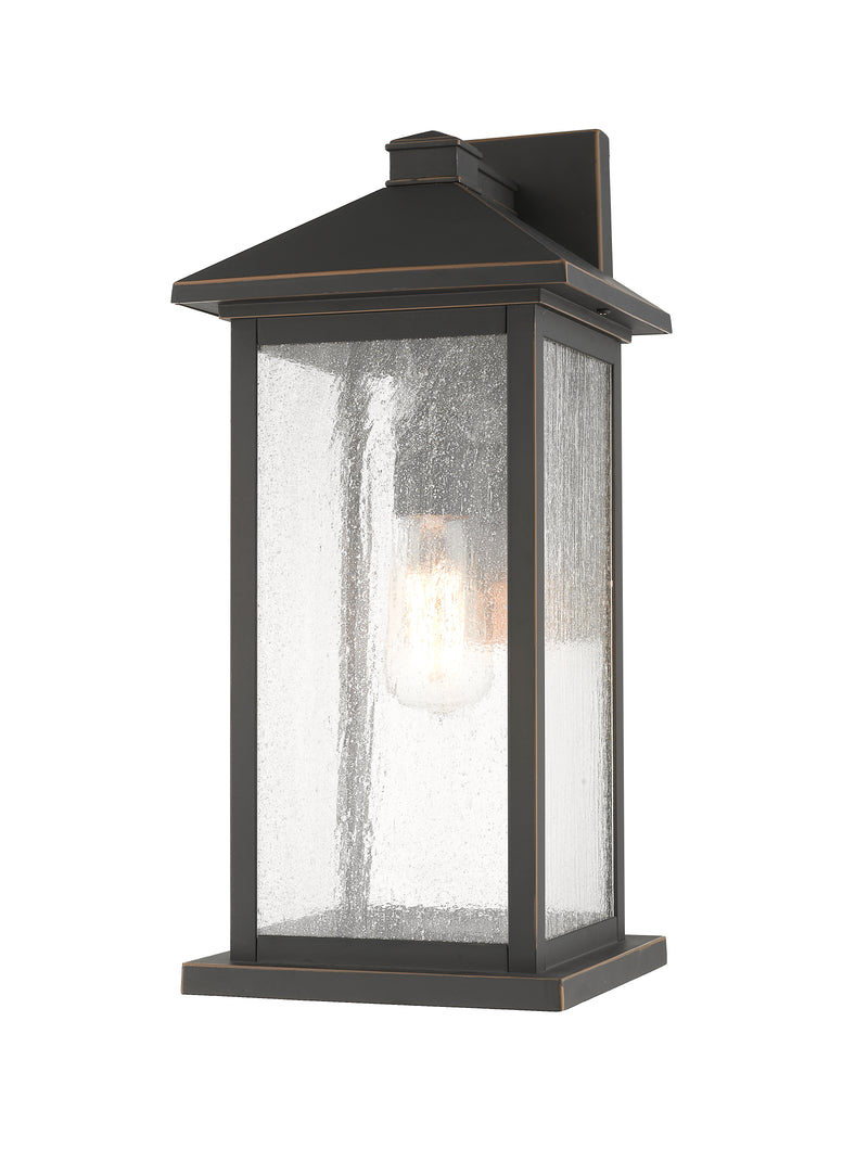 Portland 1 Light 8" Outdoor Wall Light, 18" Tall in Oil Rubbed Bronze