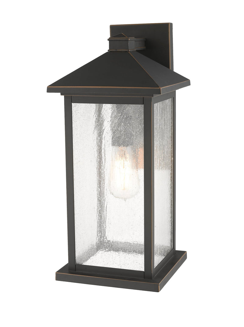 Portland 1 Light 8" Outdoor Wall Light, 18" Tall in Oil Rubbed Bronze