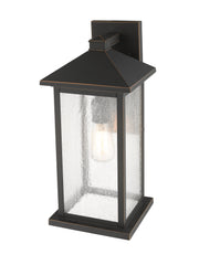 Portland 1 Light 8" Outdoor Wall Light, 18" Tall in Oil Rubbed Bronze
