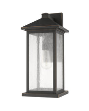 Portland 1 Light 8" Outdoor Wall Light, 18" Tall in Oil Rubbed Bronze