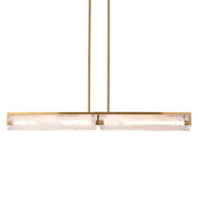Mingle 2-Light 42" LED Linear Pendant in Satin Brass