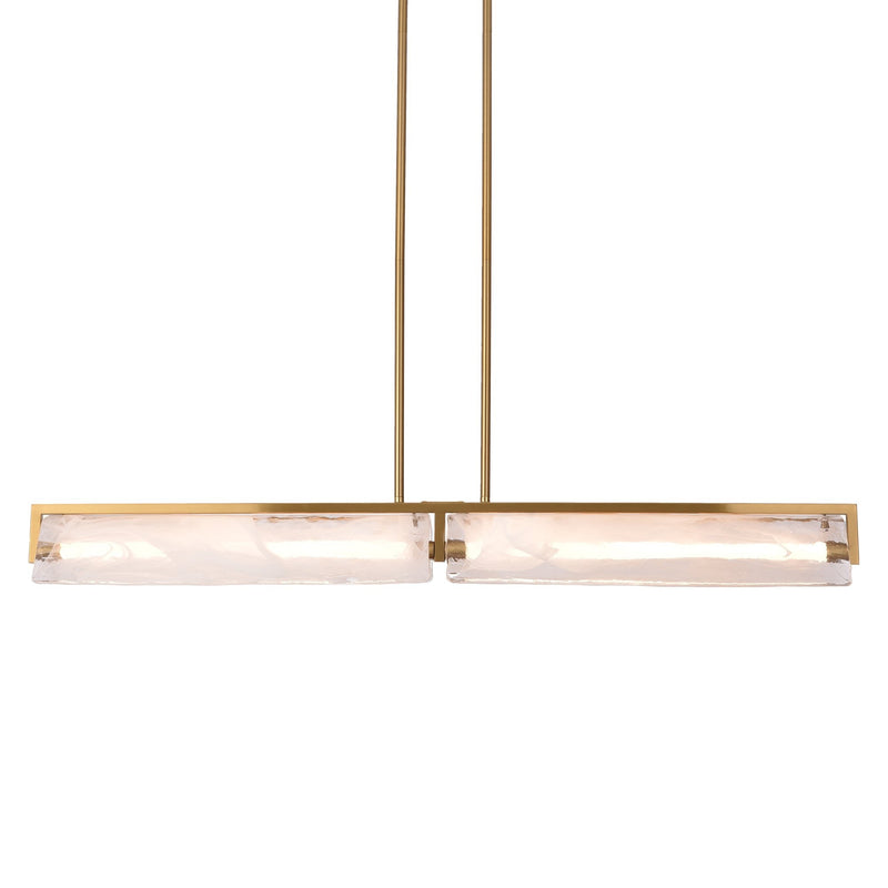 Mingle 2-Light 42" LED Linear Pendant in Satin Brass