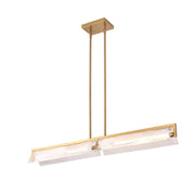 Mingle 2-Light 42" LED Linear Pendant in Satin Brass