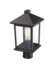 Portland 1 Light 8" Outdoor Post Mount Fixture in Black, Post Top Only, Round Fitter