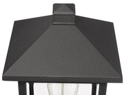 Portland 1 Light 8" Outdoor Post Mount Fixture in Black, Post Top Only, Round Fitter