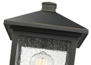 Portland 1 Light 8" Outdoor Post Mount Fixture in Oil Rubbed Bronze, Post Top Only, Round Fitter