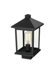 Portland 1 Light 8" Outdoor Post Mount Fixture in Black, Post Top Only, Square Fitter