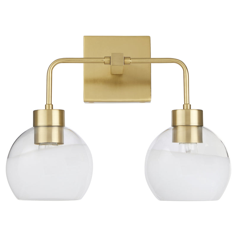 Lacy 2 Light Vanity in Aged Brass