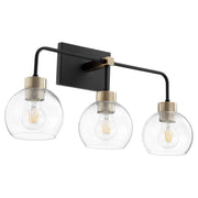 Lacy 3 Light Vanity in Textured Black / Aged Brass