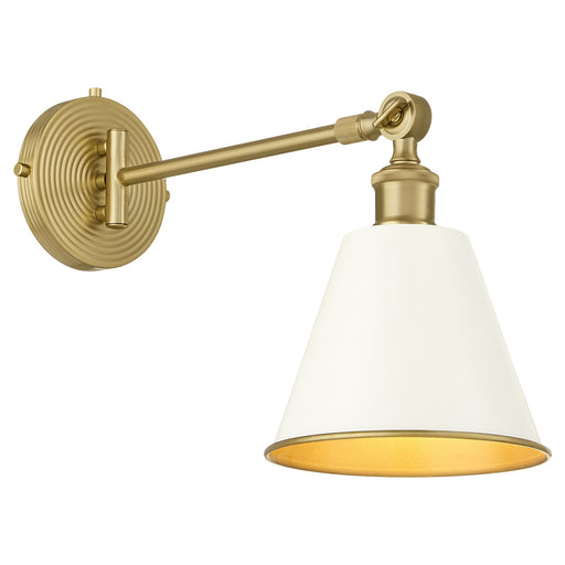 Bailey 1 Light Wall Lamp in Studio White / Aged Brass