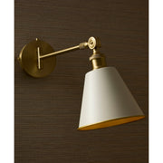 Bailey 1 Light Wall Lamp in Studio White / Aged Brass