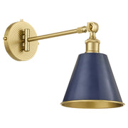Bailey 1 Light Wall Lamp in Blue / Aged Brass
