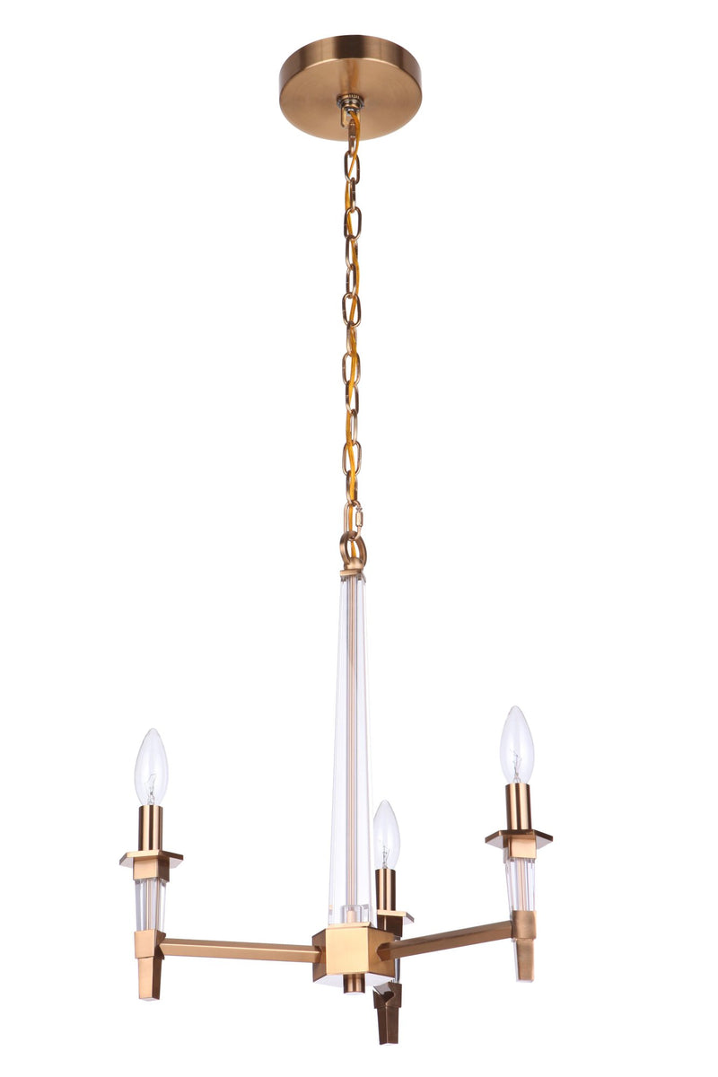 Tarryn 3 Light 20" Chandelier in Satin Brass