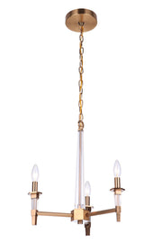 Tarryn 3 Light 20" Chandelier in Satin Brass