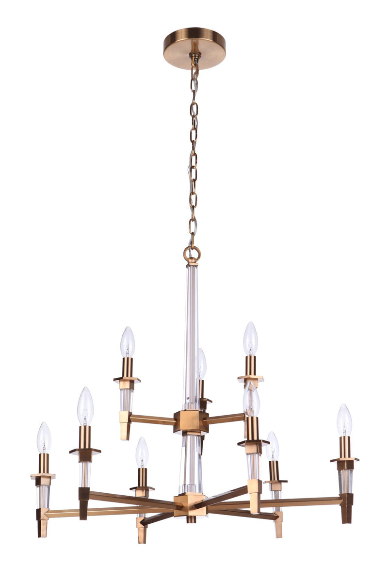 Tarryn 9 Light 30" Chandelier in Satin Brass
