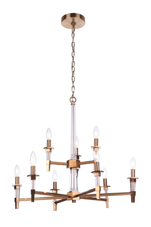 Tarryn 9 Light 30" Chandelier in Satin Brass