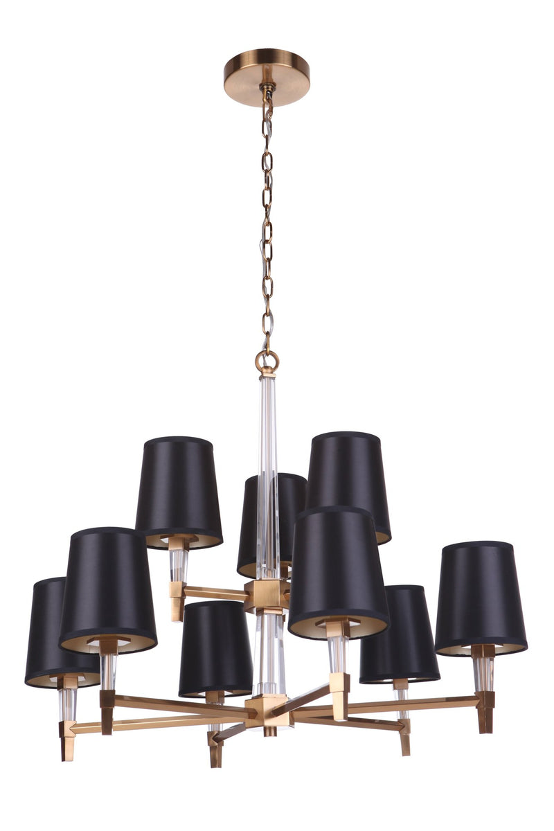 Tarryn 9 Light 30" Chandelier in Satin Brass