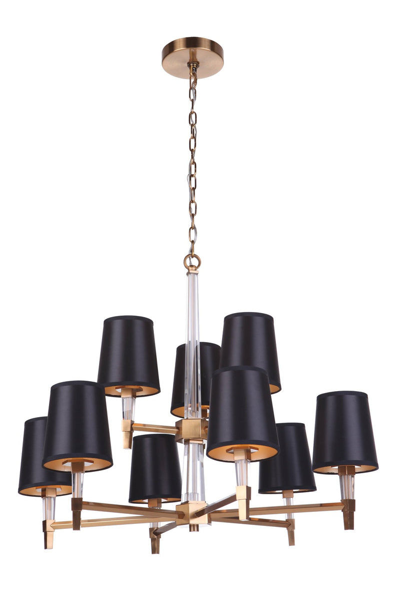 Tarryn 9 Light 30" Chandelier in Satin Brass