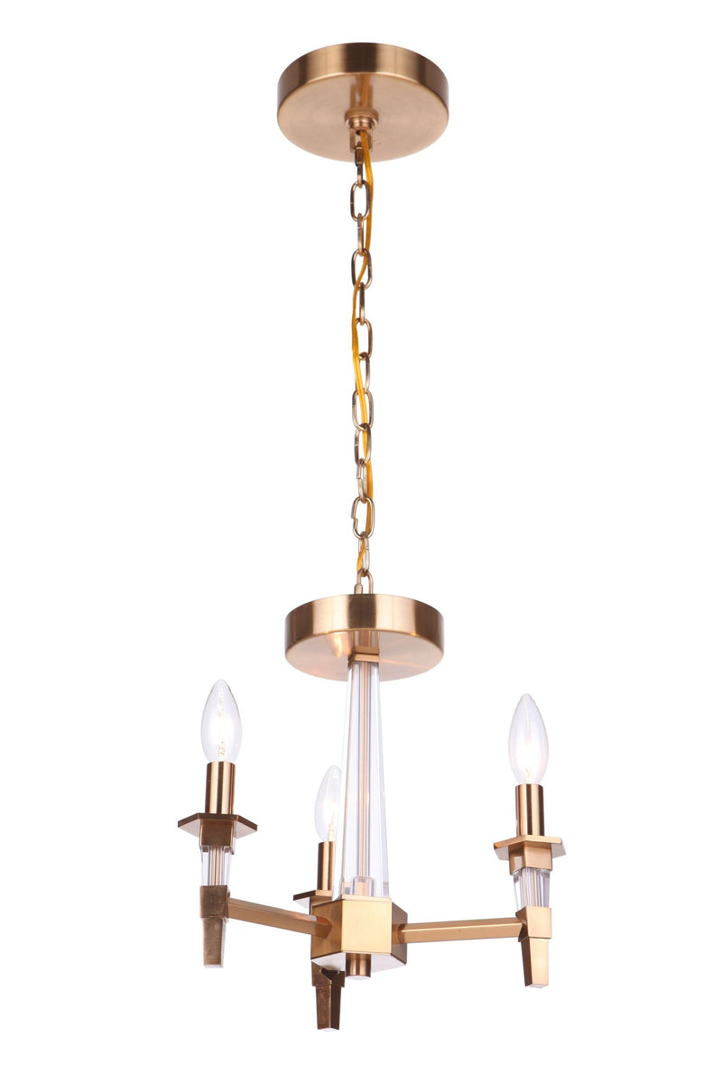 Tarryn 3 Light 11" Convertible Semi Flush in Satin Brass