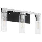 Kilbey 3 Light Vanity in Matte Black / Chrome