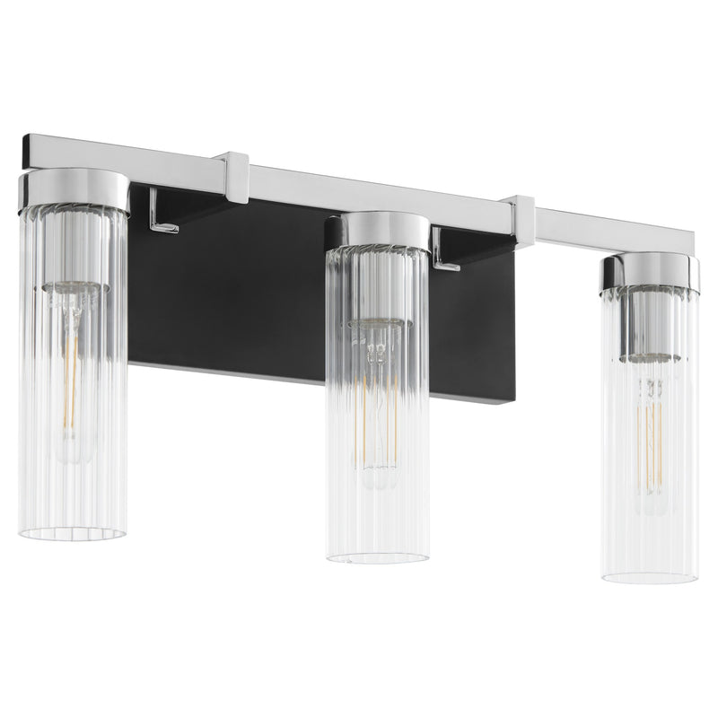 Kilbey 3 Light Vanity in Matte Black / Chrome
