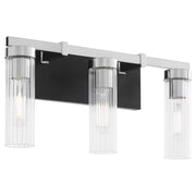 Kilbey 3 Light Vanity in Matte Black / Chrome