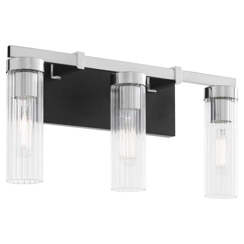 Kilbey 3 Light Vanity in Matte Black / Chrome
