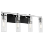 Kilbey 4 Light Vanity in Matte Black / Chrome