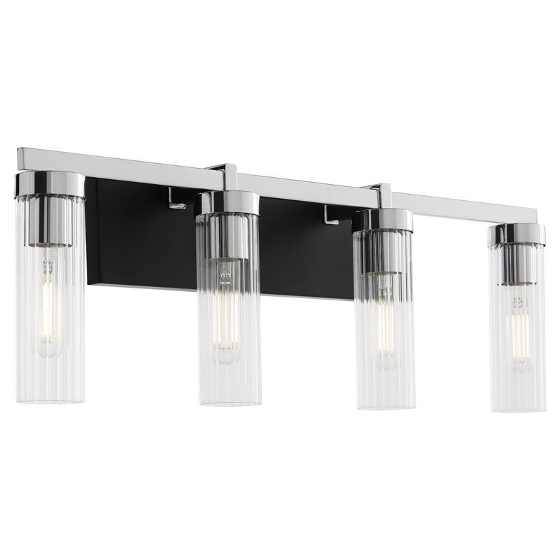 Kilbey 4 Light Vanity in Matte Black / Chrome