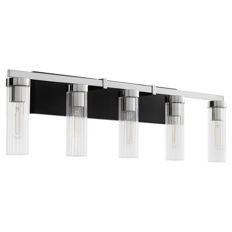 Kilbey 5 Light Vanity in Matte Black / Chrome